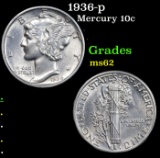 1936-p Mercury Dime 10c Grades Select Unc