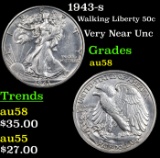 1943-s Walking Liberty Half Dollar 50c Grades Choice AU/BU Slider