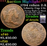 ***Auction Highlight*** 1794 cohen 2-A Liberty Cap half cent 1/2c Graded xf details By USCG (fc)