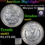 ***Auction Highlight*** 1887/6-o Top 100 Vam 3 I5 R5 Morgan Dollar $1 Graded Select Unc By USCG (fc)