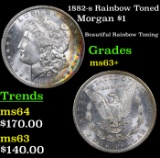 1882-s Rainbow Toned Morgan Dollar $1 Grades Select+ Unc