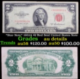 *Star Note* 1953A $2 Red Seal United States Note Grades AU Details