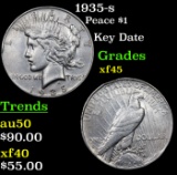 1935-s Peace Dollar $1 Grades xf+