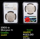 NGC 1901-o Morgan Dollar $1 Graded ms63 By NGC