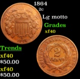1864 Two Cent Piece 2c Grades xf