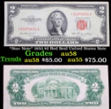 *Star Note* 1953 $2 Red Seal United States Note Grades Choice AU/BU Slider