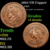 (1863) US Copper Civil War Token 1c Grades vf details