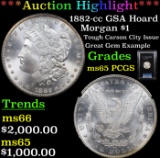 ***Auction Highlight*** PCGS 1882-cc GSA Hoard Morgan Dollar $1 Graded ms65 By PCGS (fc)