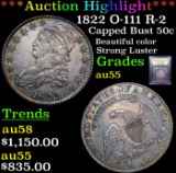 ***Auction Highlight*** 1822 O-111 R-2 Capped Bust Half Dollar 50c Graded Choice AU By USCG (fc)