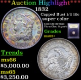 ***Auction Highlight*** 1832 Capped Bust Half Dime 1/2 10c Graded GEM+ Unc By USCG (fc)
