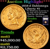 ***Auction Highlight*** 1858-d Dahlonega Gold Liberty Half Eagle $5 Graded BU+ By USCG (fc)