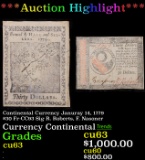 ***Auction Highlight*** Continental Currency Januray 14, 1779 $30 Fr-CC93 Sig R. Roberts, F. Nasoner