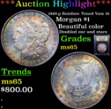 ***Auction Highlight*** 1889-p Rainbow Toned Vam 16 Morgan Dollar $1 Graded GEM Unc By USCG (fc)