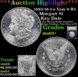 ***Auction Highlight*** 1883/18-3-s Vam 9 R5 Morgan Dollar $1 Graded Select+ Unc By USCG (fc)