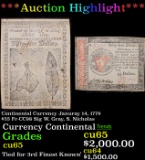 ***Auction Highlight*** Continental Currency Januray 14, 1779 $55 Fr-CC98 Sig W. Gray, S. Nicholas G