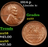 1914-p Lincoln Cent 1c Grades Select AU