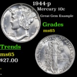 1944-p Mercury Dime 10c Grades GEM Unc