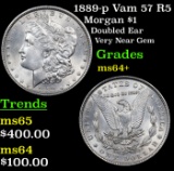 1889-p Vam 57 R5 Morgan Dollar $1 Grades Choice+ Unc