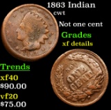 1863 Indian Civil War Token 1c Grades xf details