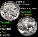 1919-d Buffalo Nickel 5c Grades xf details