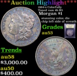 ***Auction Highlight*** 1884-s Colorfully Toned vam 4b R5 Morgan Dollar $1 Graded Select AU By USCG