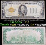 ***Auction Highlight*** 1928 $100 Gold Certificate Fr-2405 Low Serial Number Grades f+ (fc)