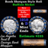 Buffalo Nickel Shotgun Roll in Old Bank Style 'Los Angeles Trust And Savings Bank'  Wrapper 1918 & d