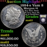 ***Auction Highlight*** 1884-s Vam 8 Morgan Dollar $1 Graded Select Unc By USCG (fc)