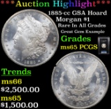 ***Auction Highlight*** PCGS 1885-cc GSA Hoard Morgan Dollar $1 Graded ms65 By PCGS (fc)