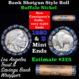 Buffalo Nickel Shotgun Roll in Old Bank Style 'Los Angeles Trust And Savings Bank'  Wrapper 1920 & d