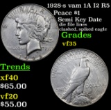 1928-s vam 1A I2 R5 Peace Dollar $1 Grades vf++