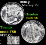 1936-p Mercury Dime 10c Grades GEM+ FSB