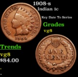 1908-s Indian Cent 1c Grades vg, very good