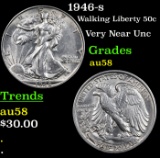 1946-s Walking Liberty Half Dollar 50c Grades Choice AU/BU Slider