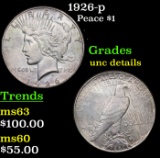 1926-p Peace Dollar $1 Grades Unc Details