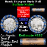 Buffalo Nickel Shotgun Roll in Old Bank Style 'Los Angeles Trust And Savings Bank'  Wrapper 1920 & d