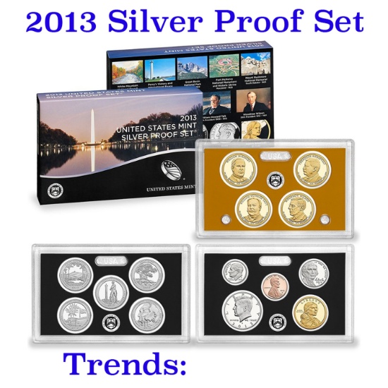 2013 United States Mint Silver Proof Set - 14 pc set, about 1 1/2 ounces of pure silver
