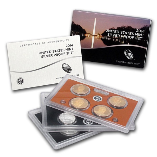 2014 United States Mint Silver Proof Set - 14 pc set, about 1 1/2 ounces of pure silver