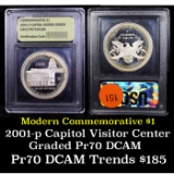 Proof 2001-P Capitol Modern Commem Dollar $1 Graded GEM++ Proof Deep Cameo By USCG