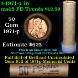 Uncirculated shotgun Lincoln 1c roll, 1971-p 50 pcs Brandt Wrapper