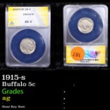 1915-s Buffalo Nickel 5c Graded ag By ANACS