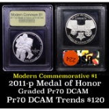 Proof 2011-P Medal Of Honor Modern Commem Dollar $1 Graded GEM++ Proof Deep Cameo By USCG