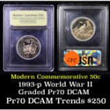 Proof 1991-1995-p WWII Modern Commem Half Dollar 50c Graded GEM++ Proof Deep Cameo By USCG