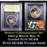 Proof 1991-1995-p WWII Modern Commem Half Dollar 50c Graded GEM++ Proof Deep Cameo By USCG