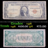 1935A $1 Silver Certificate Hawaii WWII Emergency Currency Rare CC Block & Low Serial Number Grades