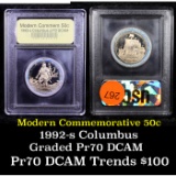 Proof 1992-s Columbus Modern Commem Half Dollar 50c Graded GEM++ Proof Deep Cameo By USCG