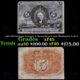 1863 US Fractional Currency 5c Second Issue fr-1232 Washington In Oval Grades xf+