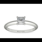 Decadance Sterling Silver 5mm Princess Cut Eng Ring Size 8.