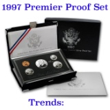 1997 United States Mint Premier Silver Proof Set in Display case