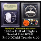 Proof 1993-s Bill Of Rights Modern Commem Dollar $1 Graded GEM++ Proof Deep Cameo By USCG